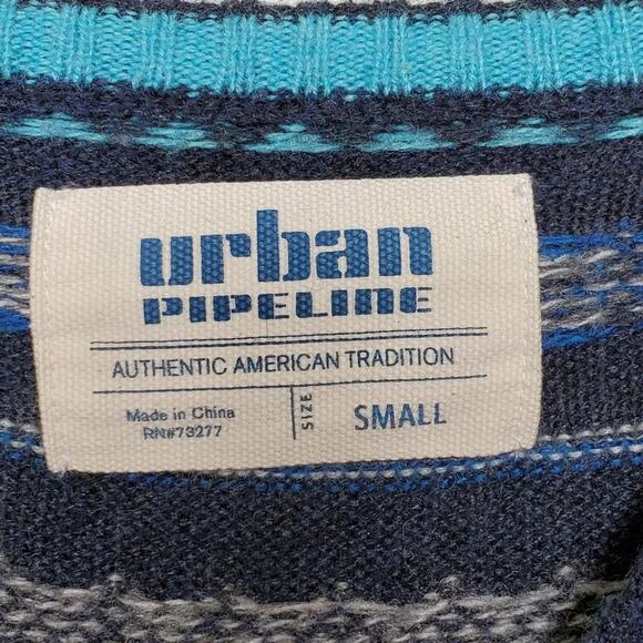 Urban Pipeline Nordic Fair Isle Wool Blend Sweater Womens Size S Navy Multicolor - Picture 3 of 5